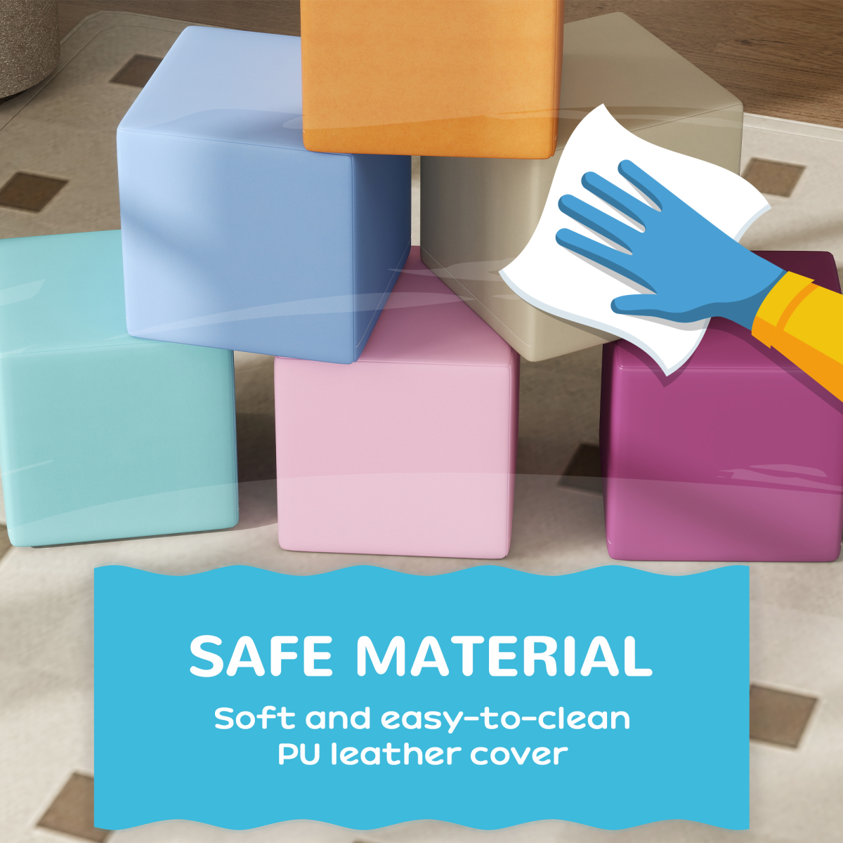 HOMCOM 12 Piece Soft Play Blocks for Toddlers – High-Density Foam Climbing and Crawling Toys, Multi-colour