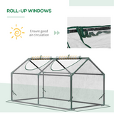Outsunny Mini Greenhouse with Two Roll-Up Windows and PVC Cover – Tomato and Vegetable Plant House, Clear