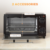 HOMCOM 9L Countertop Mini Oven & Toaster Grill, 750W – Compact Kitchen Oven with Timer