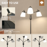 155cm Arc Tree Floor Lamp with 3 Rotating Lights – Black