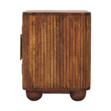 Artisan Furniture Solid Wood Solis Fluted Mini Sideboard with 2 Soft-Close Doors – Amber Oak, Beige