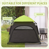 PawHut Foldable Dog and Cat Tent with Waterproof Oxford Cloth & Carry Bag – Indoor and Outdoor Shelter, Green