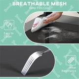 PawHut Elevated Pet Bed with UV-Resistant Canopy, Breathable Mesh & Travel Bag – Small Dog Cot, Light Grey