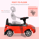 HOMCOM Toddler Ride-On Car with Foot-to-Floor Sliding, Lights, Music & Storage – Ages 18-36 Months, Red