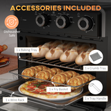 HOMCOM 20L Air Fryer Oven with 7 Functions, 1400W Countertop Convection Mini Oven – Black