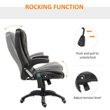 Executive Heated Massage Office Chair with 6-Point Vibration & 135° Recline – Brown Faux Leather