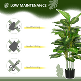 HOMCOM Artificial Evergreen Tree Fake Plant in Pot Indoor Outdoor Decor