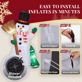 1.85m Inflatable Christmas Snowman Couple with LEDs – Outdoor Garden Decoration