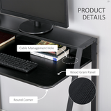 HOMCOM Computer Desk with Two-Tier Worktop and Upper Storage Shelf – Home Office Study Table, 85cm