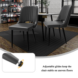 Scandinavian Faux Leather Dining Chair with Cut-Out High Back & Black Metal Legs – Padded Seat, 180kg Load