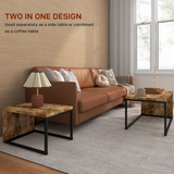 HOMCOM Set of 2 Coffee & Side Tables – Modern Nesting Living Room and Bedroom Tables