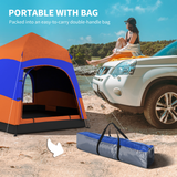 Outsunny 4 Person Pop Up Hexagon Tent with Mesh Windows – Portable Family Camping & Festival Shelter