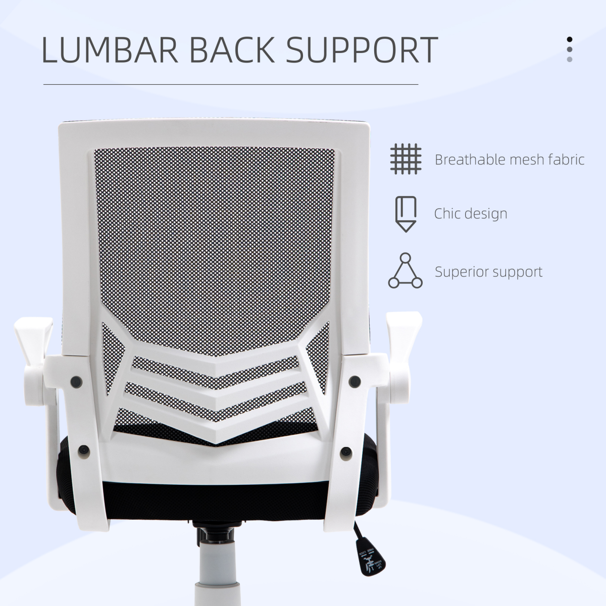 Vinsetto Mesh Swivel Office Chair with Lumbar Support and Flip-Up Armrests – Home Task Chair, Black
