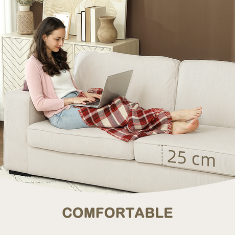 HOMCOM Corduroy Sofa back cushion detail
