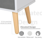 70 x 56cm Freestanding 4 Cube Storage Unit Bookcase with 2 Fabric Drawers – Home Organiser with Hardwood Legs