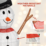 Outsunny Lighted Christmas Snowman with 78 LED Lights – Waterproof Outdoor Garden Decoration, White