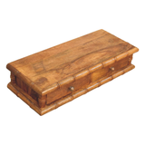Artisan Furniture Solid Wood Bamboo Wall-Mounted Console, 2 Drawers – Amber Oak Floating Hallway Table, Brown