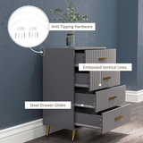 HOMCOM 4 Drawer Bedroom Chest with Aluminium Legs & Steel Glides – Modern Storage for Bedrooms & Hallways