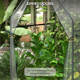 Outsunny Clear Tomato Greenhouse with 2 Zipped Doors, 90x90x145cm Steel Frame – Indoor & Outdoor Plant Cover