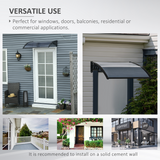 Outsunny Door Canopy Awning with Weather-Resistant Cover – Window Rain Shelter, 100 x 75cm