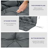 Outsunny 2 Seater Garden Bench Cushion with Ties – Large Padded Swing Chair Seat Pad, 110 x 120cm