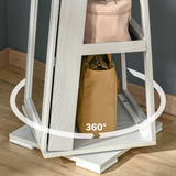 360° Swivel Lockable Jewellery Cabinet with Full Length Mirror & Back Shelves – Bedroom Storage
