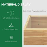 Outsunny Wooden Cold Frame Greenhouse with Polycarbonate Panels & Lifting Roof – 100 x 50 x 36cm, Natural