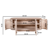 Valencia Cane & Mango Wood 4 Door Sideboard – Hand-Crafted Natural Storage Cabinet