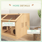 PawHut Wooden Hamster Cage for Gerbils with Suspension Bridge, Ladders, Platform & Hut – Natural Wood