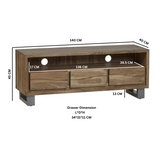 Baltic Live Edge Media Unit – Solid Wood TV Stand with Storage for Consoles and Media Devices