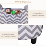 PawHut Dog Sofa Pet Couch for XS Dogs with Removable Padded Cushion – Raised Puppy Bed, Grey
