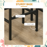 HOMCOM Set of 2 Kitchen Breakfast Bar Chairs with Footrest – Industrial Armless Stools, Brown