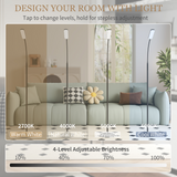 HOMCOM LED Floor Lamp for Living Room with Magnetic Remote Control, Black