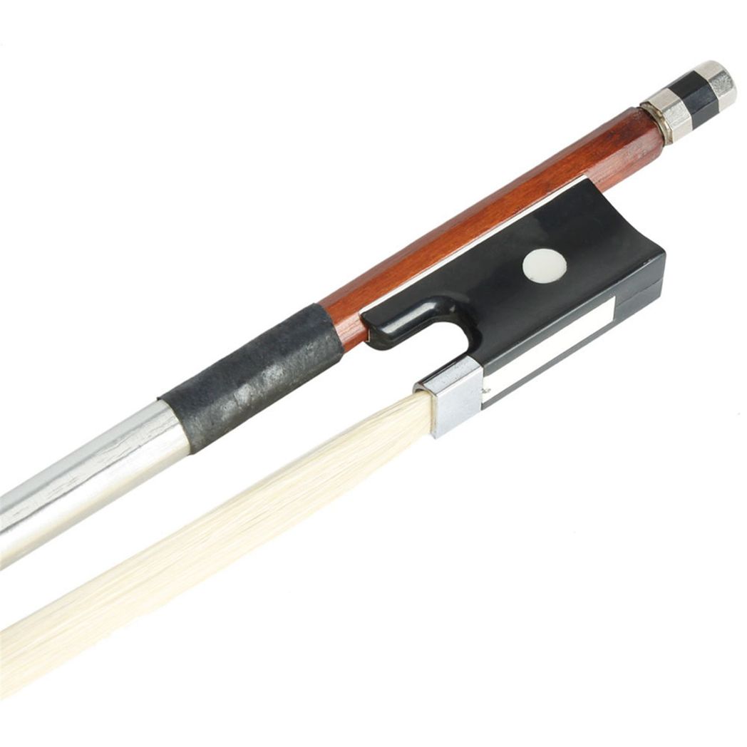4/4 Arbor Violin Bow with Mongolian White Horsehair & Black Handle – Handmade Full Size Bow, 74cm