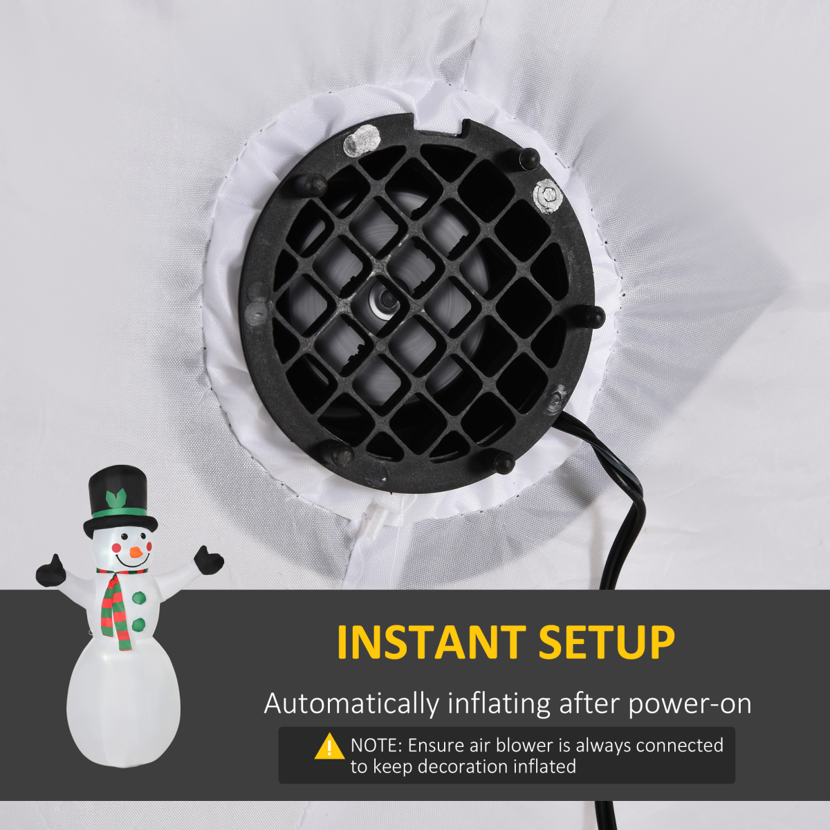 HOMCOM 6.5ft Inflatable Snowman with LED Lights, Mittens, Hat & Scarf – Outdoor Christmas Garden Decor