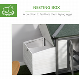 PawHut Wooden Chicken Coop with Nesting Box & Outdoor Run – Small Animal Cage for Backyard