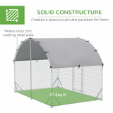 PawHut Galvanised Steel Chicken Run with Canopy Cover and Lockable Door – 2.8 x 1.9 x 2 m Hen House