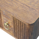 Artisan Furniture Aurelia Wall Mounted Bedside Table, 1 Drawer & Brass Ring Pull – Tiger Oak Finish, Brown