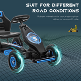 HOMCOM Kids Pedal Go Kart with Adjustable Seat, Rubber Wheels & Handbrake – Ages 5-12, Blue