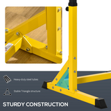 HOMCOM Dip Station Power Tower with 10 Height Levels & Foam Grips – Steel Parallel Bars for Home Gym, 100kg Capacity