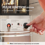 Outsunny 11 KW Gas Patio Heater with Tip-Over Switch, Pulse Ignition & Wheels – Propane, Silver