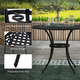 Outsunny 90cm Round Cast Aluminium Garden Table with 50mm Parasol Hole – Outdoor Patio Dining Table, Black