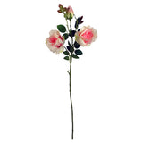 80cm Artificial Pink Rose Stem – 3 flowers