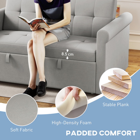 HOMCOM sofa bed settee, front view