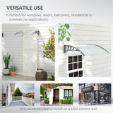 Outsunny Clear Polycarbonate Door Canopy with Wall Mounting Kit – Window & Doorway Rain Shelter