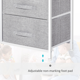 HOMCOM 5 Drawer Fabric Storage Unit with Metal Frame, Wood Top and Adjustable Feet – Bedroom Linen Chest