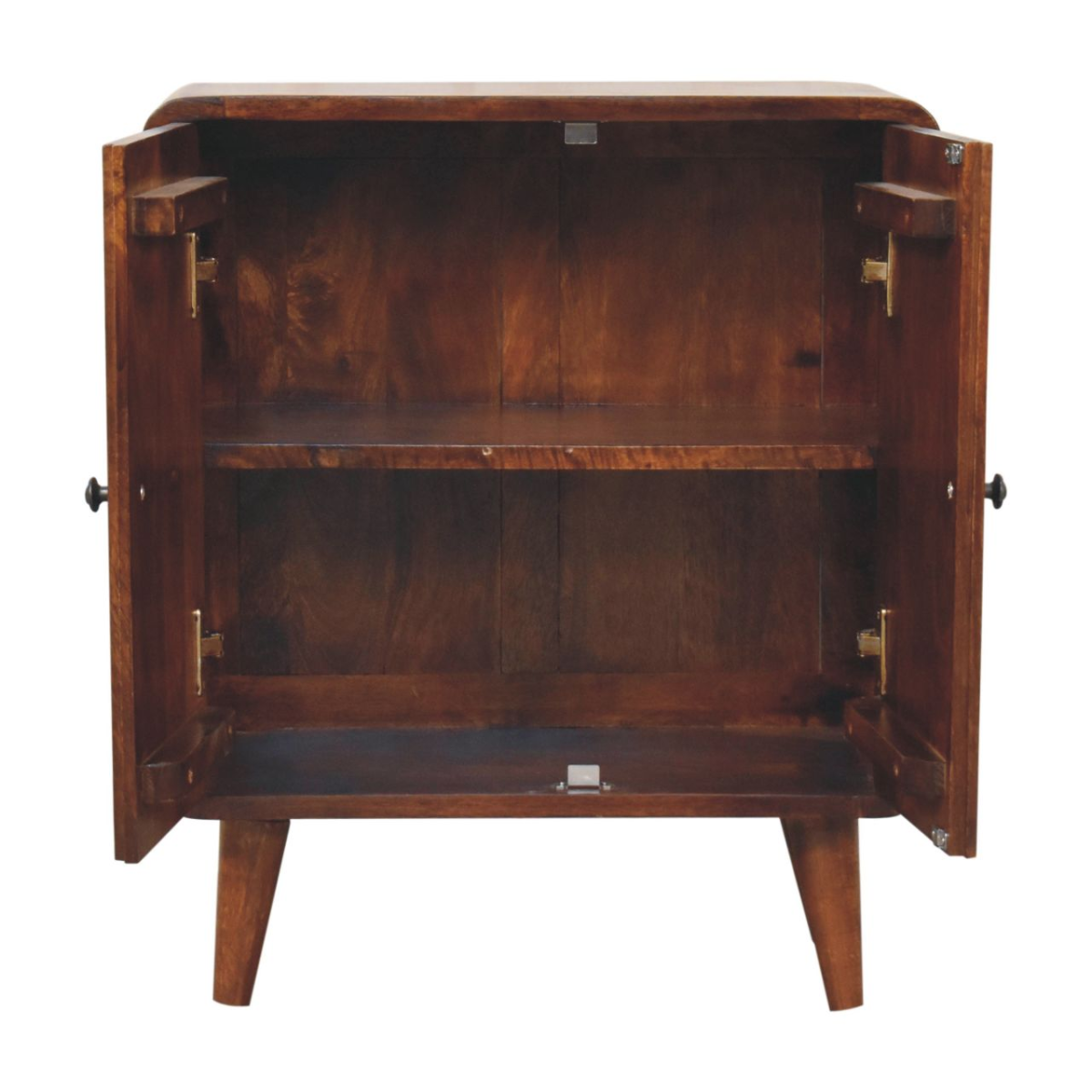 Artisan Furniture Mini Classic Chestnut Cabinet – Solid Mango Wood, 2 Doors & 2 Internal Shelves, Brown