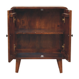 Artisan Furniture Mini Classic Chestnut Cabinet – Solid Mango Wood, 2 Doors & 2 Internal Shelves, Brown