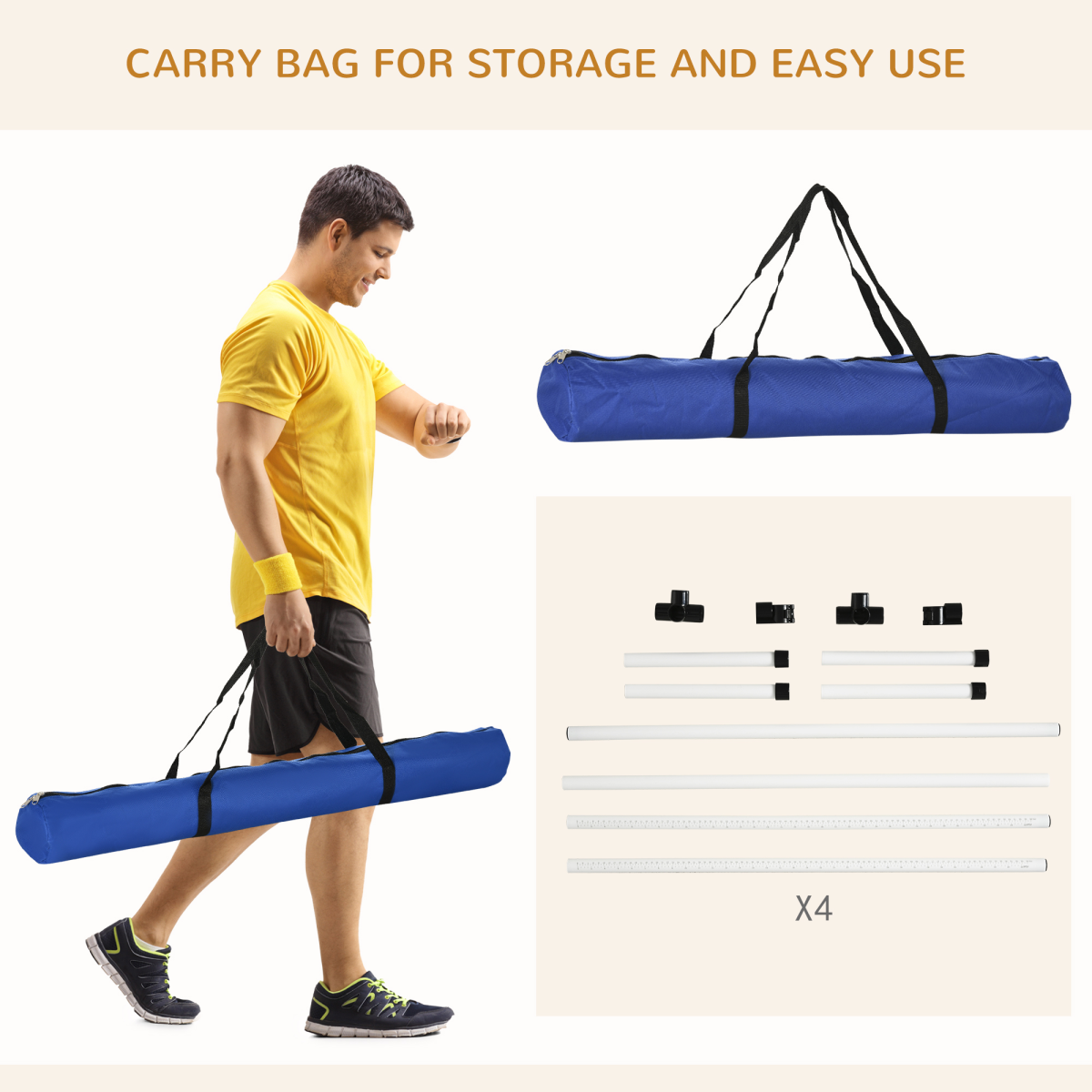 Pawhut Dog Agility Set with Adjustable Jumps and Carrying Case – Free-Standing Training Obstacle Course