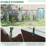 Mini Greenhouse with Steel Frame, PVC Cover & 3 Roll-Up Zipped Doors – Portable Garden Grow House, Dark Green